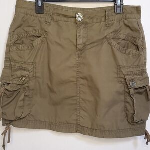 Camo Green Cargo Mini Skirt